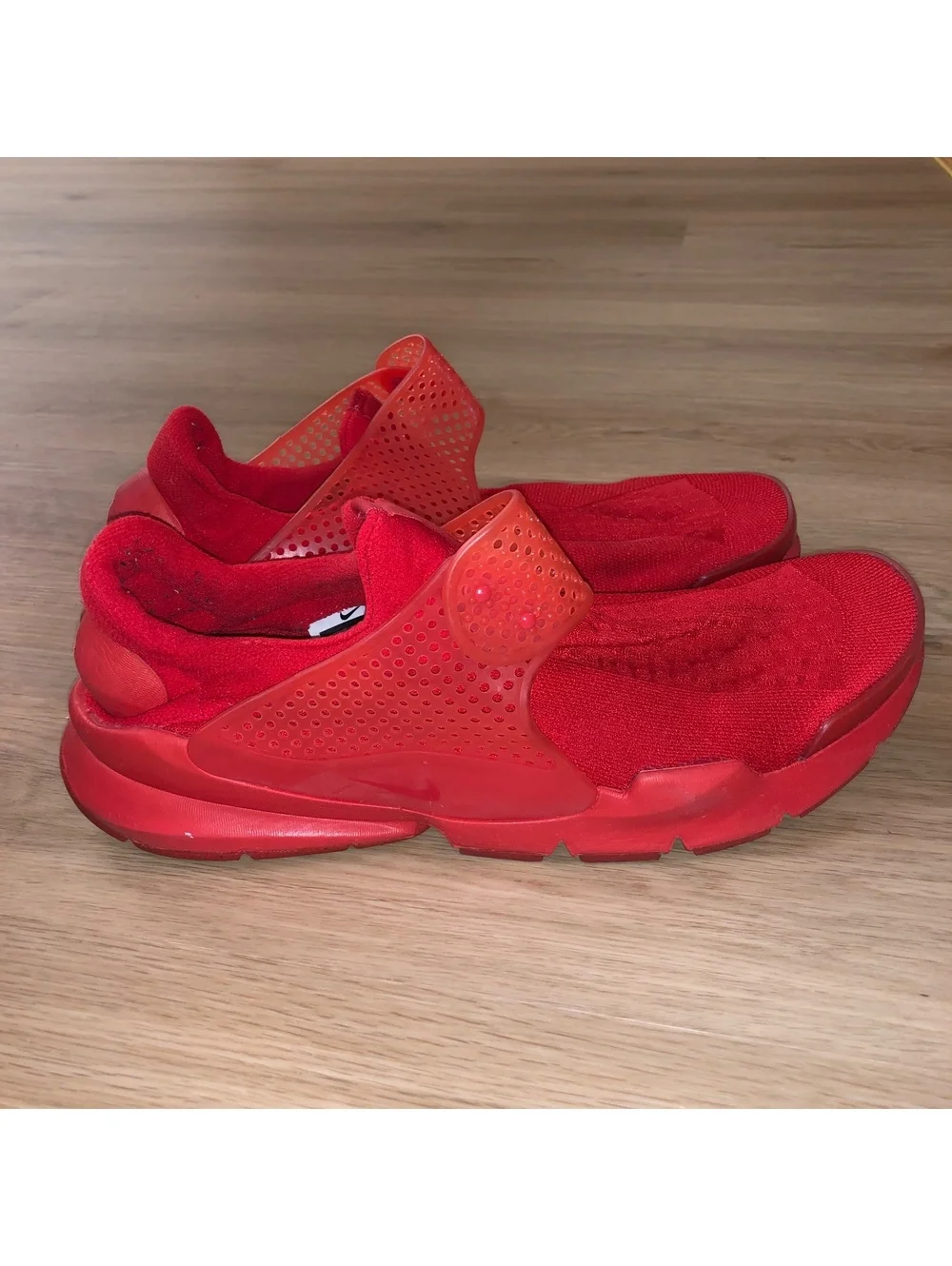 NIKE SOCK DART KNIT TRIPLE RED RUNNING SHOES MENS SIZE 13